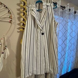 Fashion Nova Black and White Striped Mini Dress